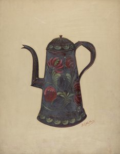 Toleware kaffekanna, ca. 1936.
