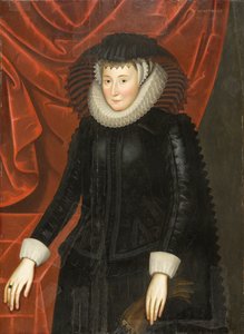 Porträtt av Lady Katherine Smythe Scott (cirka 1564-1616), cirka 1625 (olja på ekpanel)