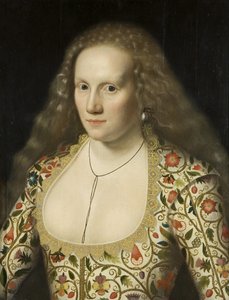 Porträtt av en okänd dam, ca 1615 (olja på panel) av William Larkin