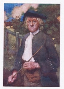 Han var en allvarlig man och sträng att se (färg litho)