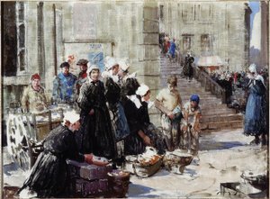 Smörmarknad, Concarneau, ca 1939 (olja på duk)