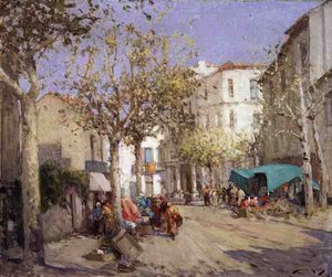Frejus Market, södra Frankrike (olja på duk)