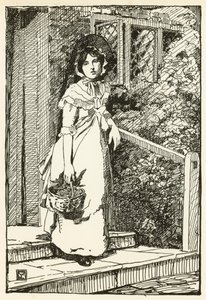 Illustration för The Deserted Village av Oliver Goldsmith (färg litho) av William Lee Hankey
