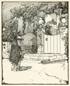 Illustration för The Deserted Village av Oliver Goldsmith (färg litho) av William Lee Hankey