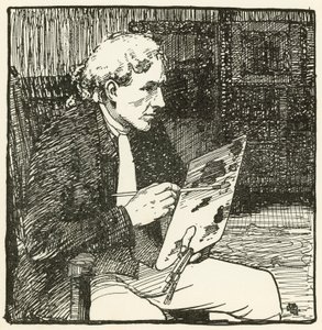 Illustration för The Deserted Village av Oliver Goldsmith (färg litho) av William Lee Hankey