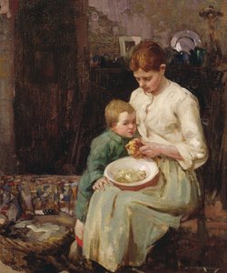 Förbereda måltiden (olja på duk) av William Lee Hankey