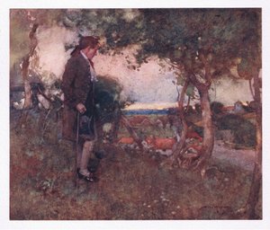 Där när jag passerade vårdslösa steg och långsamt, mjuknade de blandade tonerna nerifrån (färg litho) av William Lee Hankey