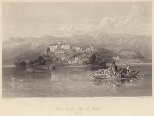Isola Lechi, Gardasjön, Italien (gravyr)