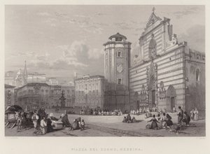 Piazza Del Duomo, Messina (gravyr) av William Leighton Leitch