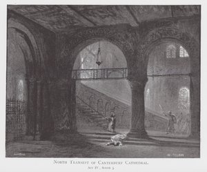 Norra transeptet i Canterbury Cathedral (litografi) av William Lewis (after) Telbin