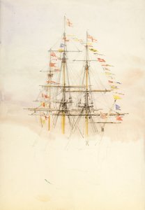 HMS "Victory"s master, sent 1800-tal till tidigt 1900-tal (akvarell, grafit) av William Lionel Wyllie