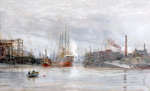 Kelvins mynning (akvarell) av William Lionel Wyllie