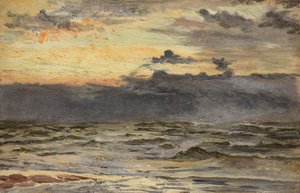 Studie för The Sea-Beach after a Storm (olja ombord) av William Lionel Wyllie