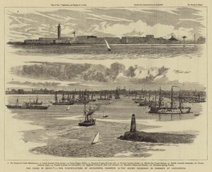 Krisen i Egypten, befästningarna i Alexandrias hamn, den allierade skvadronen i hamnen i Alexandria