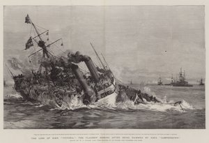 Förlusten av HMS Victoria, flaggskeppet som sjunker efter att ha blivit rammat av HMS Camperdown