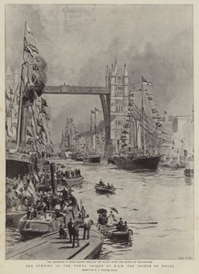 Öppnandet av Tower Bridge av HKH prinsen av Wales av William Lionel Wyllie