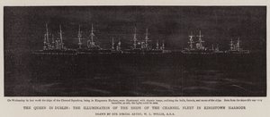 Dronningen i Dublin, Illumination of the Ships of the Channel Fleet i Kingstown Harbour swed av William Lionel Wyllie
