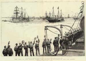 Franska flottans besök, recensionen som spotthuvud av H M Drottningen