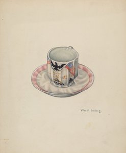 Kopp och fat, ca. 1940.
