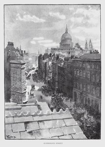 Aldersgate Street (litho) av William Luker