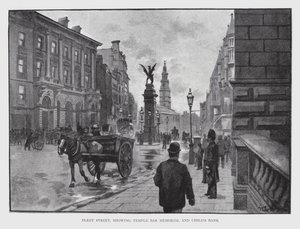 Fleet Street, som visar Temple Bar Memorial och Child