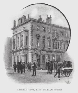 Gresham Club, King William Street (litho)