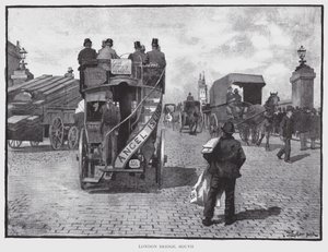 London Bridge, söder (litho) av William Luker