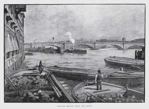 London Bridge for the River (litho) av William Luker
