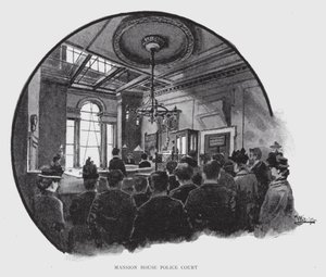 Mansion House Police Court (litho) av William Luker