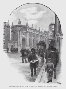 National Provincial Bank of England, Bishopsgate Street inom (litho) av William Luker