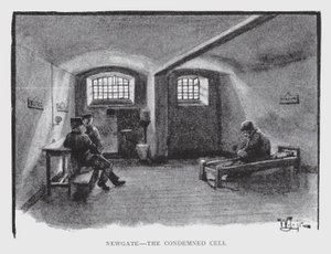 Newgate, den fördömda cellen (litho)