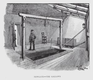 Newgate, Galgen (litho) av William Luker