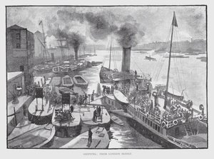 Frakt, från London Bridge (litho) av William Luker
