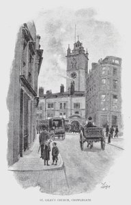 St Giles kyrka, Cripplegate (litho)