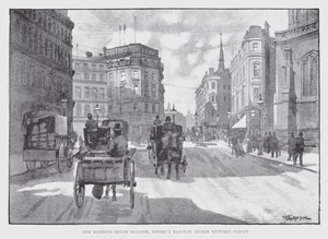 The Mansion House Station, District Railway, Queen Victoria Street (litho) av William Luker