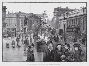 The Mansion House och Bank of England (litho) av William Luker