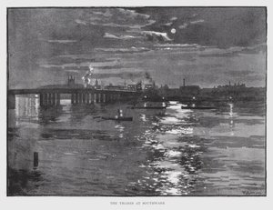 Themsen vid Southwark (litho) av William Luker