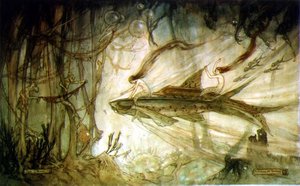 The Race (penna och bläck, akvarell på papper) av William M. Timlin