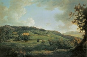 Utsikt över Chatsworth (olja på duk)