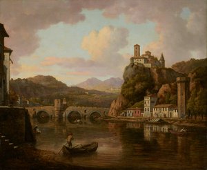 Slott vid floden Rhône, Frankrike av William Marlow