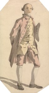 Fullängdsman med tricornhatt under vänster arm av William Marlow