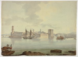 Hamnen före Fortified Town av William Marlow