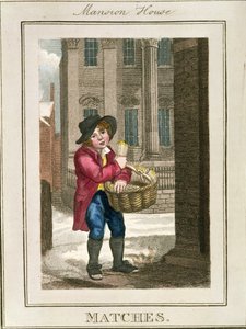 Matches, Mansion House, från "Cries of London", pub. av Richard Phillips (1778-1851) 1804 av William Marshall Craig