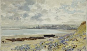 View Across a Bay: Regnigt väder (olja på panel) av William Matthew Hale