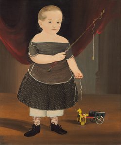Pojke med leksakshäst och vagn, ca. 1845.