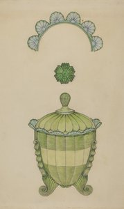 Täckt sockerskål i glas, 1936. av William McAuley
