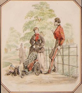 En ung sköterska som försummar sin laddning, ca 1865 (akvarell)