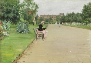En stadspark, ca 1887 av William Merritt Chase