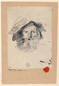 Teckning, Huvud av en skäggig man, 1872-78 av William Merritt Chase