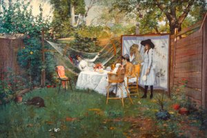 Frukost utomhus av William Merritt Chase